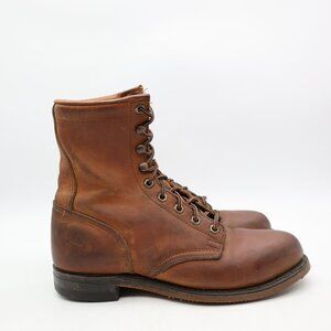 Lehigh Women's Size 8 M Brown Leather Lace-Up Steel Toe Roper Boots USA